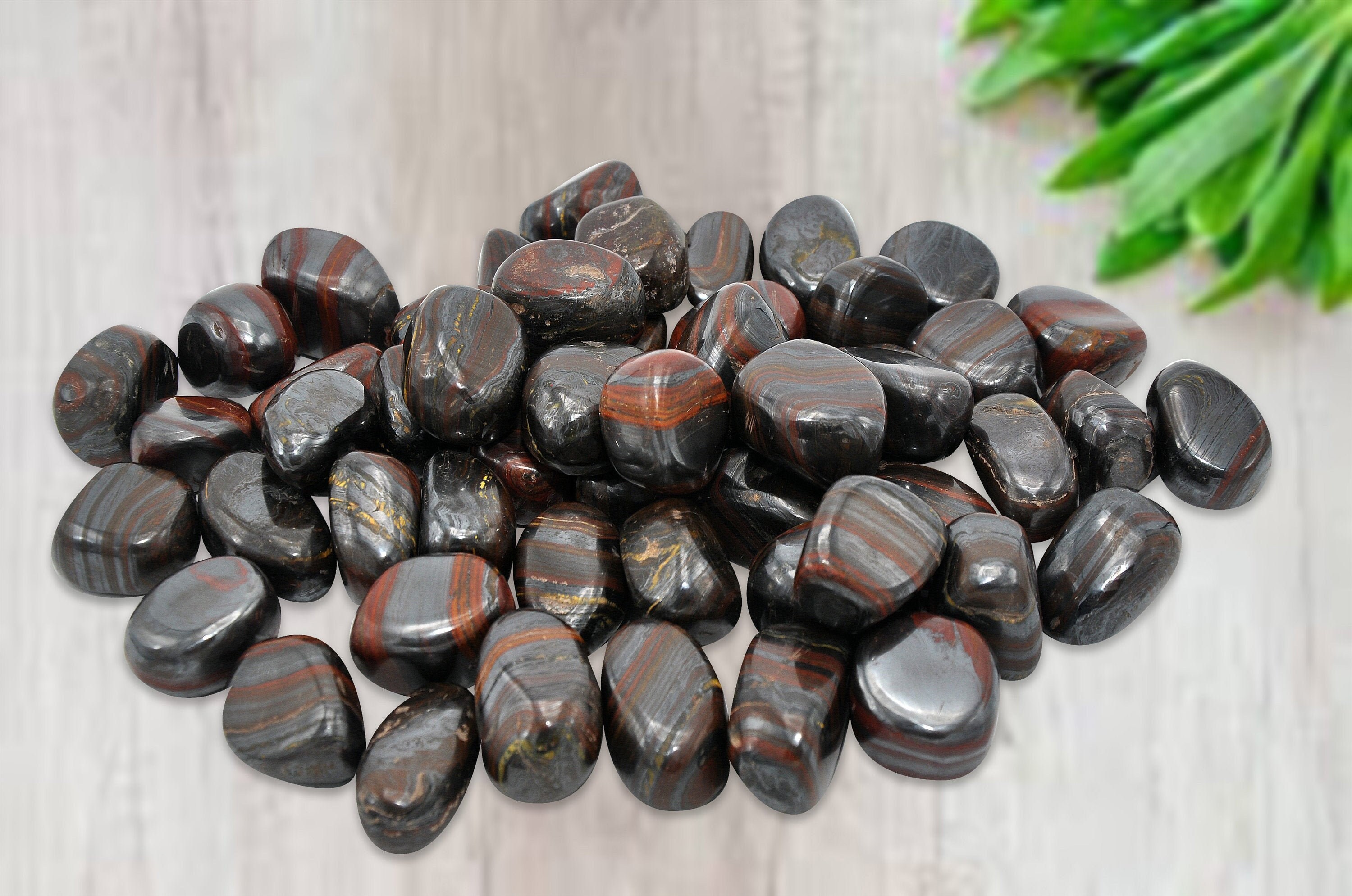 Tiger Iron Tumbled Stones, Polished Tumbled Gemstones Tiger Iron Tumbled Stones, Polished Tumbled Gemstones