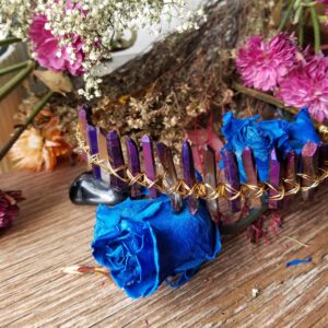 Titanium Aura Quartz Crystal Crown, Wire Wrapped Headband