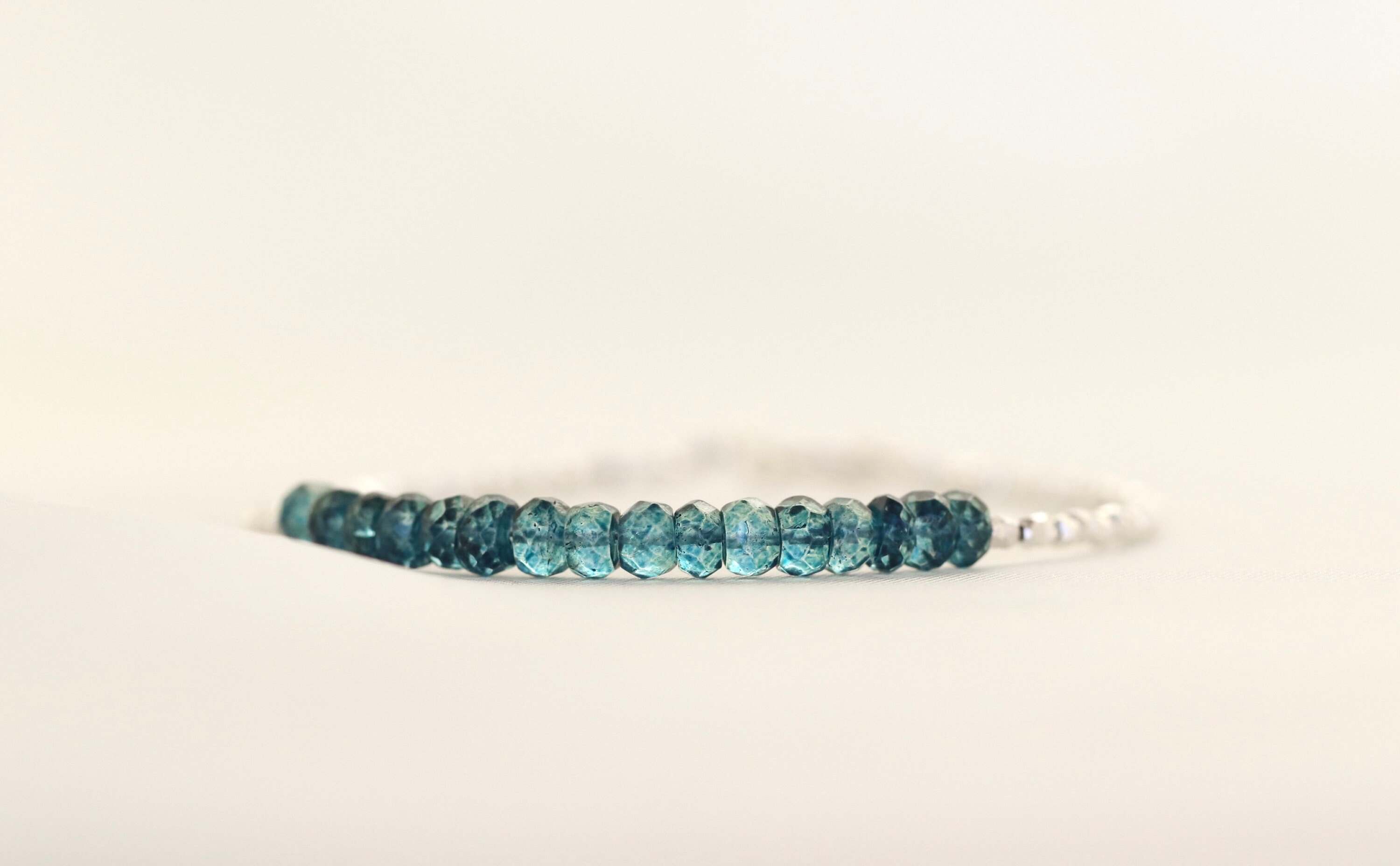 London Blue Topaz Bracelet With Karen Hill Silver Beads, December Birthstone, Healing Gemstone: Inspiration, Communication, Calmness
