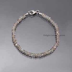 Natural Imperial Topaz Beaded Bracelet, 4 mm Imperial Topaz Faceted Rondelle Beads Bracelet, Women's Bracelet, AAA++ Topaz Gift Bracelet