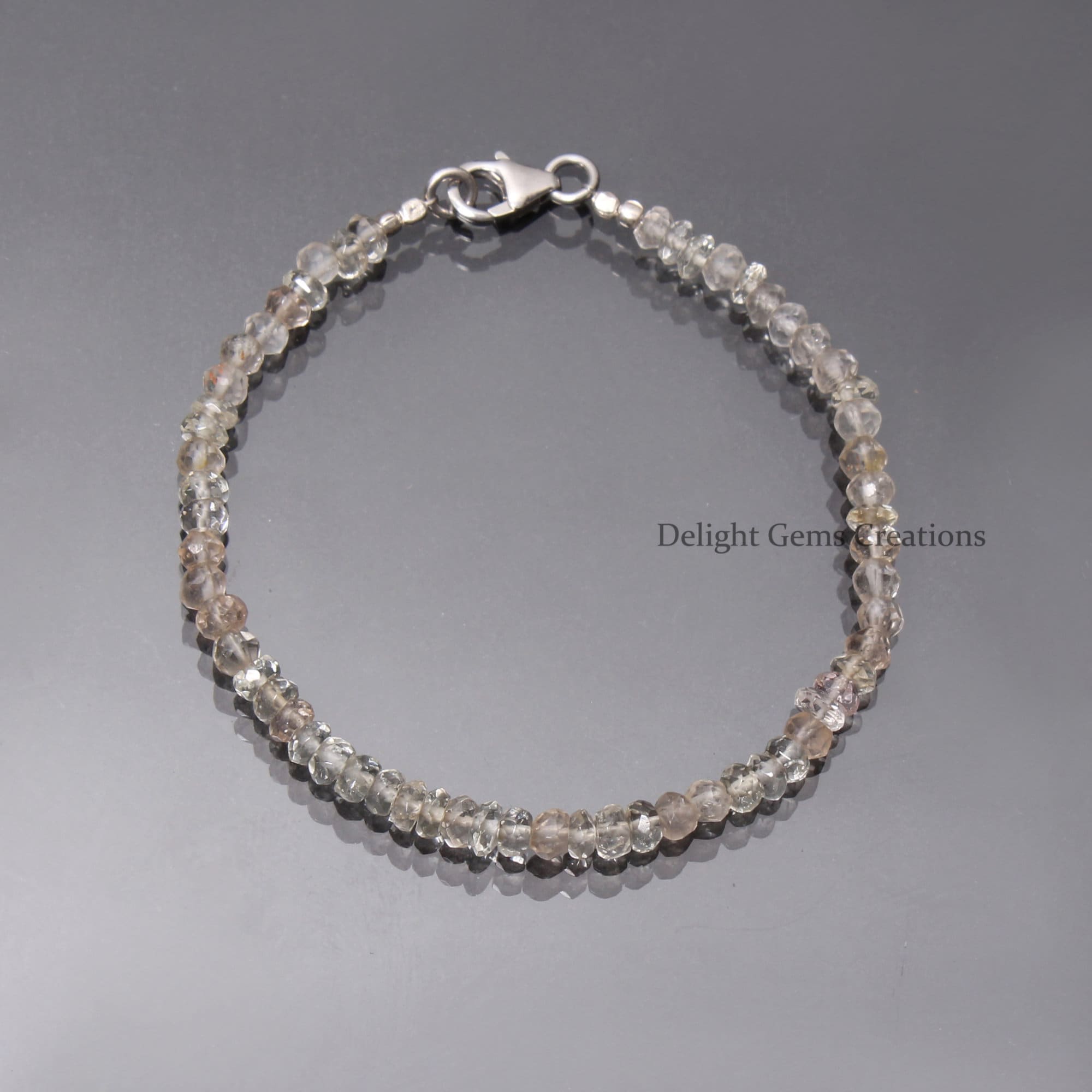 Natural Imperial Topaz Beaded Bracelet, 4 Mm Imperial Topaz Faceted Rondelle Beads Bracelet, Women's Bracelet, Aaa++ Topaz Gift Bracelet