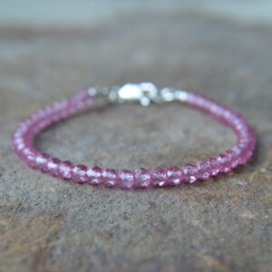 Pink Topaz Stacking Bracelet 6 1/2 or 7 Inches