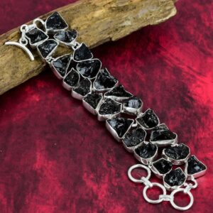 Smoky Topaz Rough Bracelet 925 Sterling Silver Bracelet Adjustable Chain Bracelet Crystal Bracelet Handmade Jewelry Anniversary Gifts