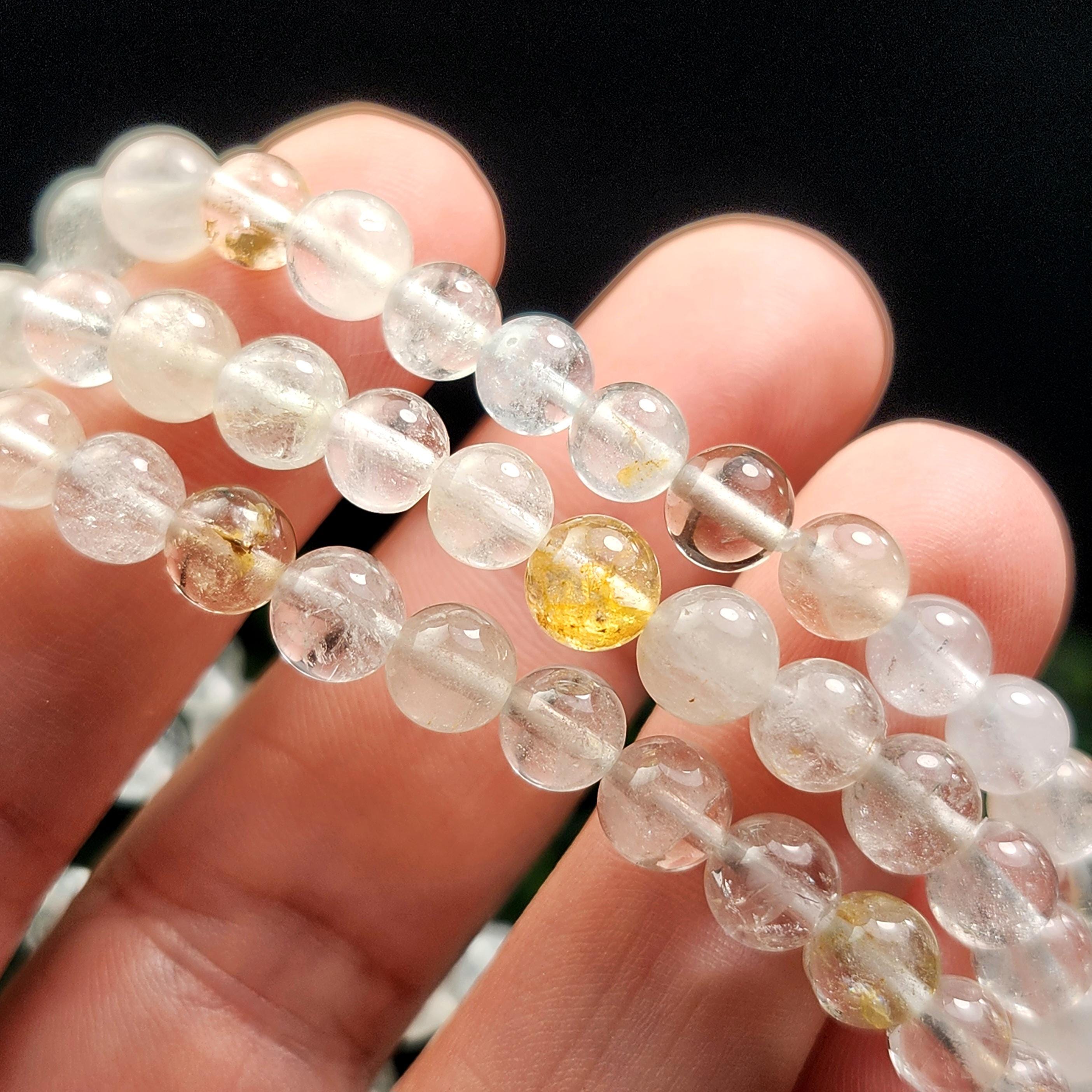 White Topaz Bracelet - Topaz Jewelry - Beaded Bracelet - Crystal Bracelet - White Topaz Beads - Topaz Beaded Bracelet - White Topaz Jewelry