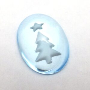 10.640 Carats Swiss Blue Topaz Cabochon Christmas Tree Star 12x16 16x12 Oval Fantasy Cut Gemstone Handmade Ring Stone Rare One Of A Kind