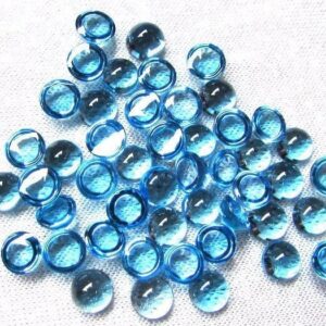Aaa Swiss Blue Topaz Cabochon: 6mm Or 8mm Round Gemstone