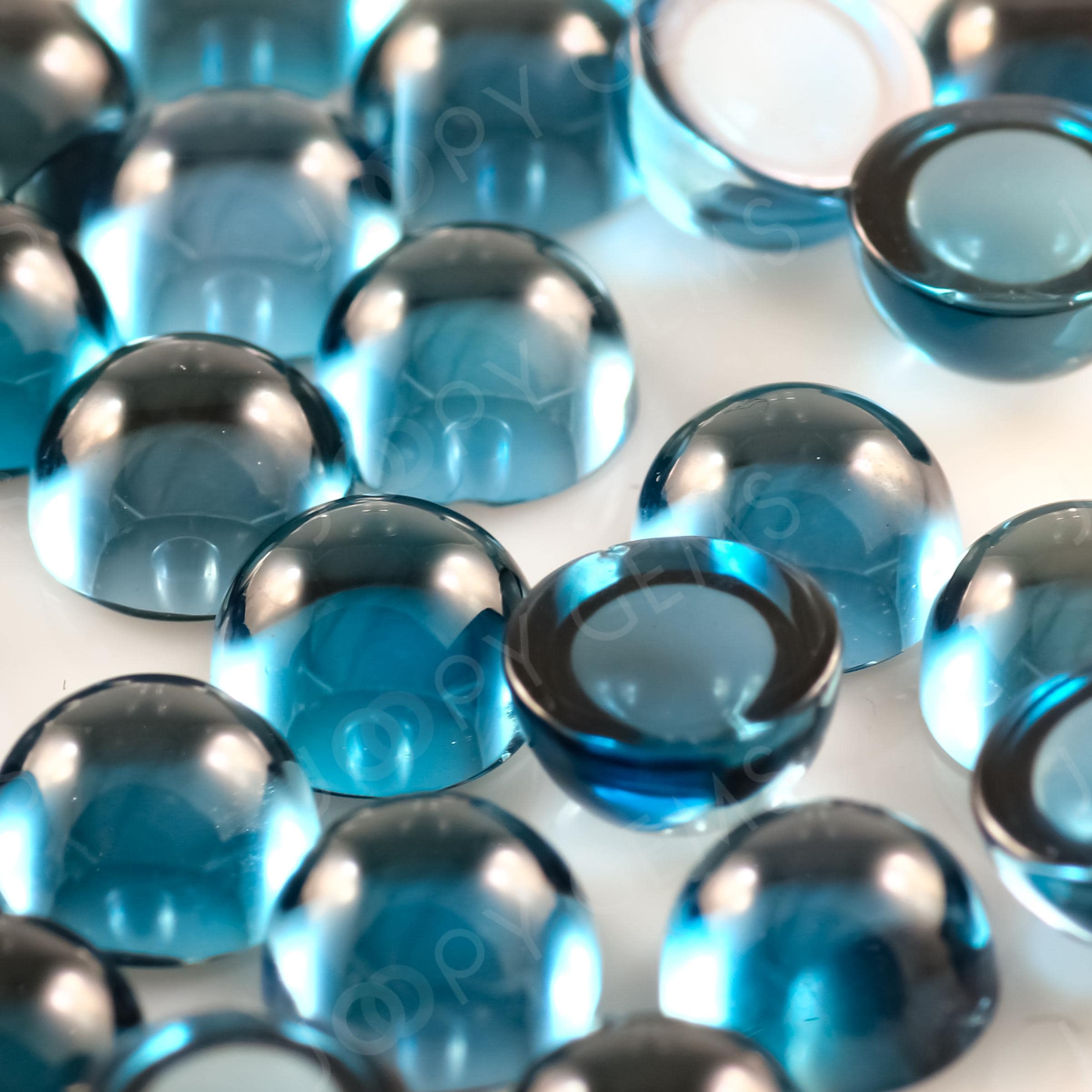 London Blue Topaz Cabochon 6mm Round - 1 Cab