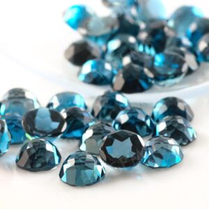 London Blue Topaz Rose Cut Cabochon 8mm Round - 1 Cab