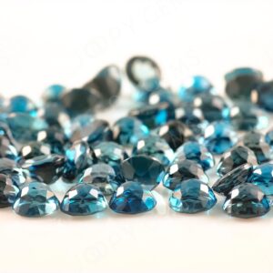 London Blue Topaz Rose Cut Cabochon 6mm Round - Per Stone