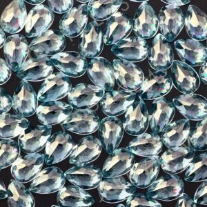 Sky Blue Topaz Rose Cut Pear Cabochon 6x4mm - Per Stone