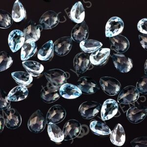 Sky Blue Topaz Rose Cut Pear Cabochon 8x6mm - Per Stone