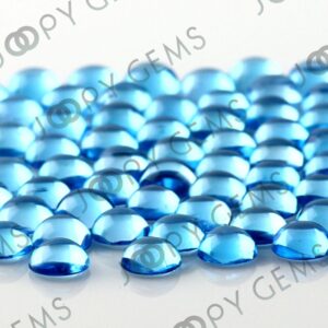 Swiss Blue Topaz Cabochon 6mm Round - 1 Cab