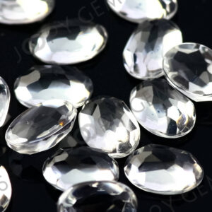 White Topaz Rose Cut Oval Cabochon 6x4mm - Per Stone
