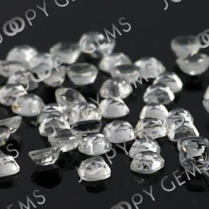 White Topaz Rose Cut Cabochon 4mm Square Cushion - Per Stone