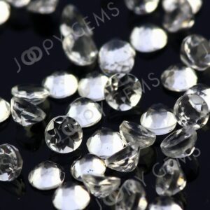 White Topaz Rose Cut Cabochon 2mm Round - Per Stone