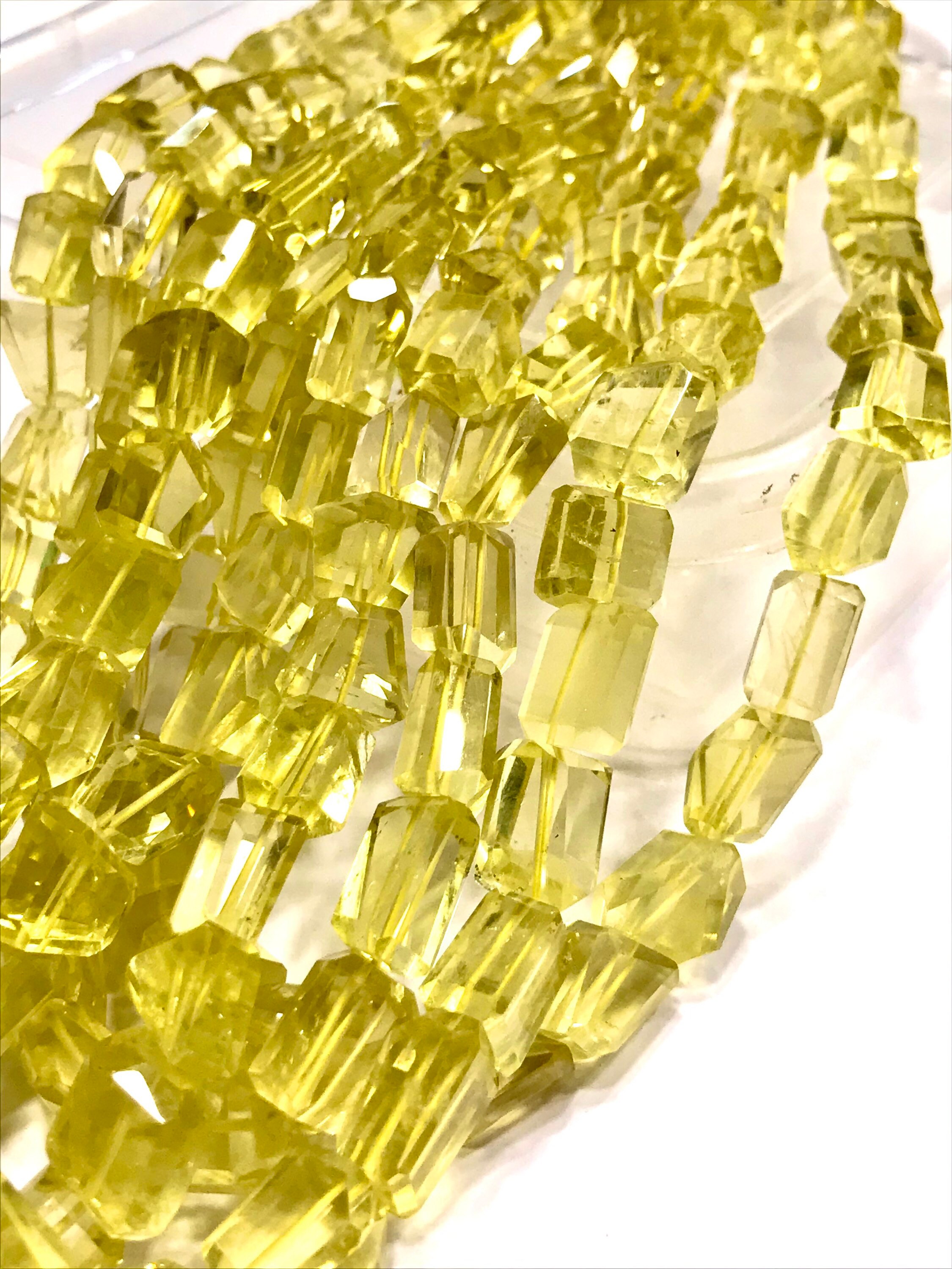 Aaa+ Grade~~lemon Topaz Faceted Nuggets Beads Lemon Topaz Gemstone Beads Natural Lemon Topaz Laser Cut Nuggets Lemon Topaz Beaded Necklaces