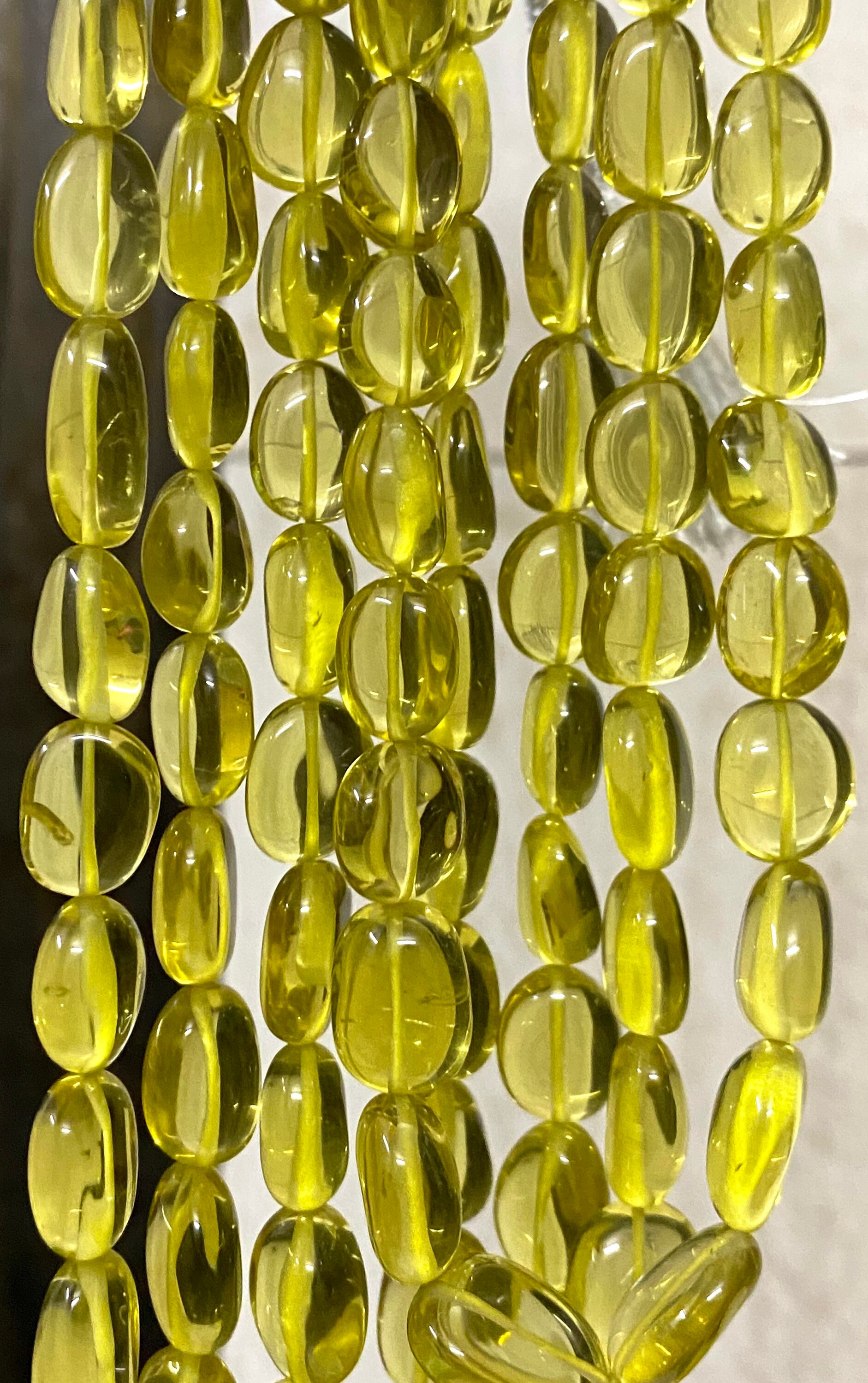 Aaa++ Lemon Topaz Beads 4 Layer Necklace Natural Lemon Topaz Smooth Nuggets Beads Lemon Yellow Topaz Nuggets Lemon Topaz Gemstone Necklace
