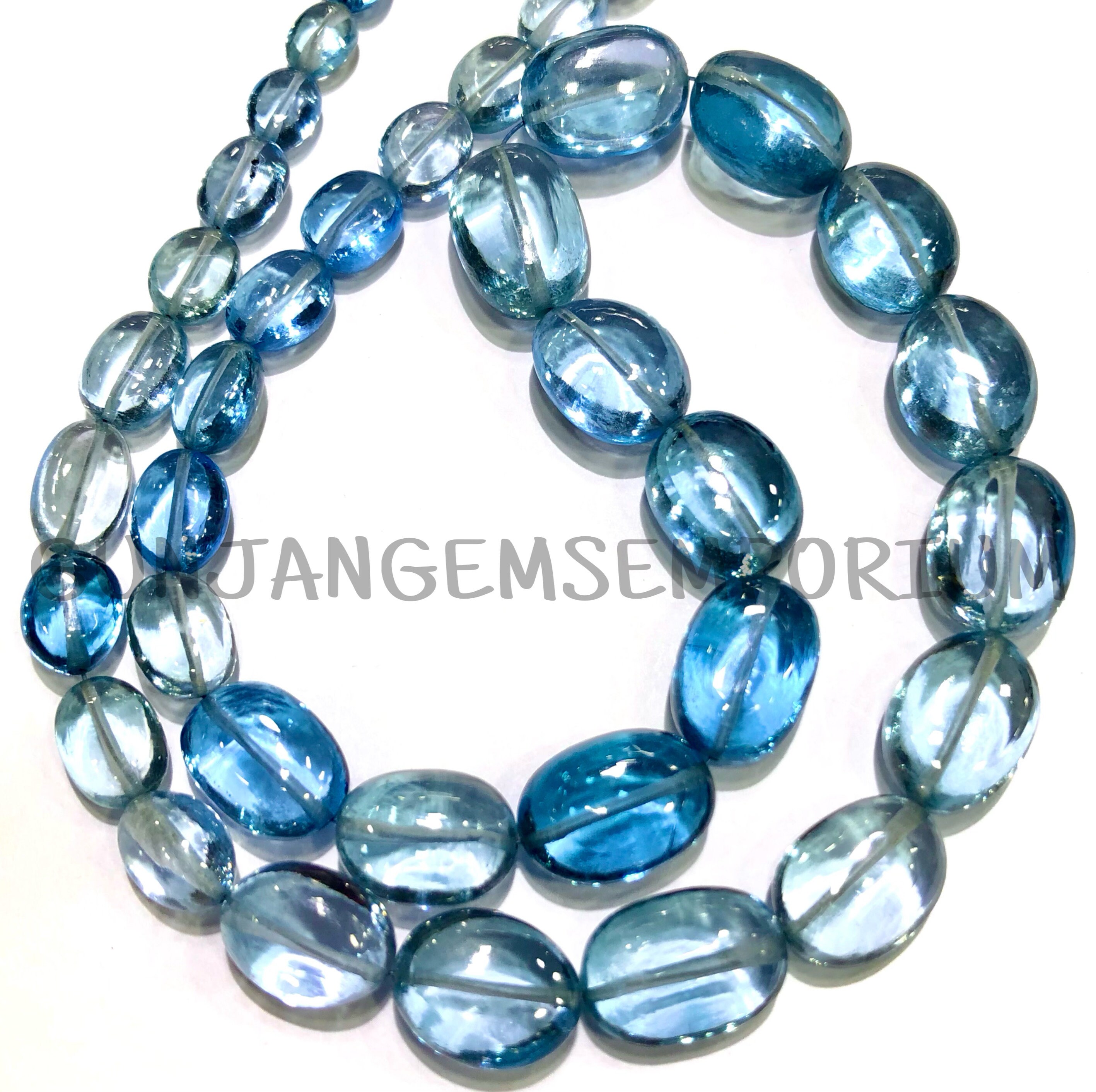 Aaaa++ Gorgeous~~sky Blue Topaz Oval Nuggets Beads Blue Topaz Smooth Ovals Blue Topaz Oval Shape Beads Sky Topaz Gemstone Beads Oval Beads