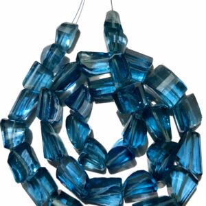 Astonishing Beauty~AAA+ London Color Topaz Faceted Nuggets Beads/Laser Cut London Topaz Gemstone Beads Lustrous London Color Stone Bead 18”