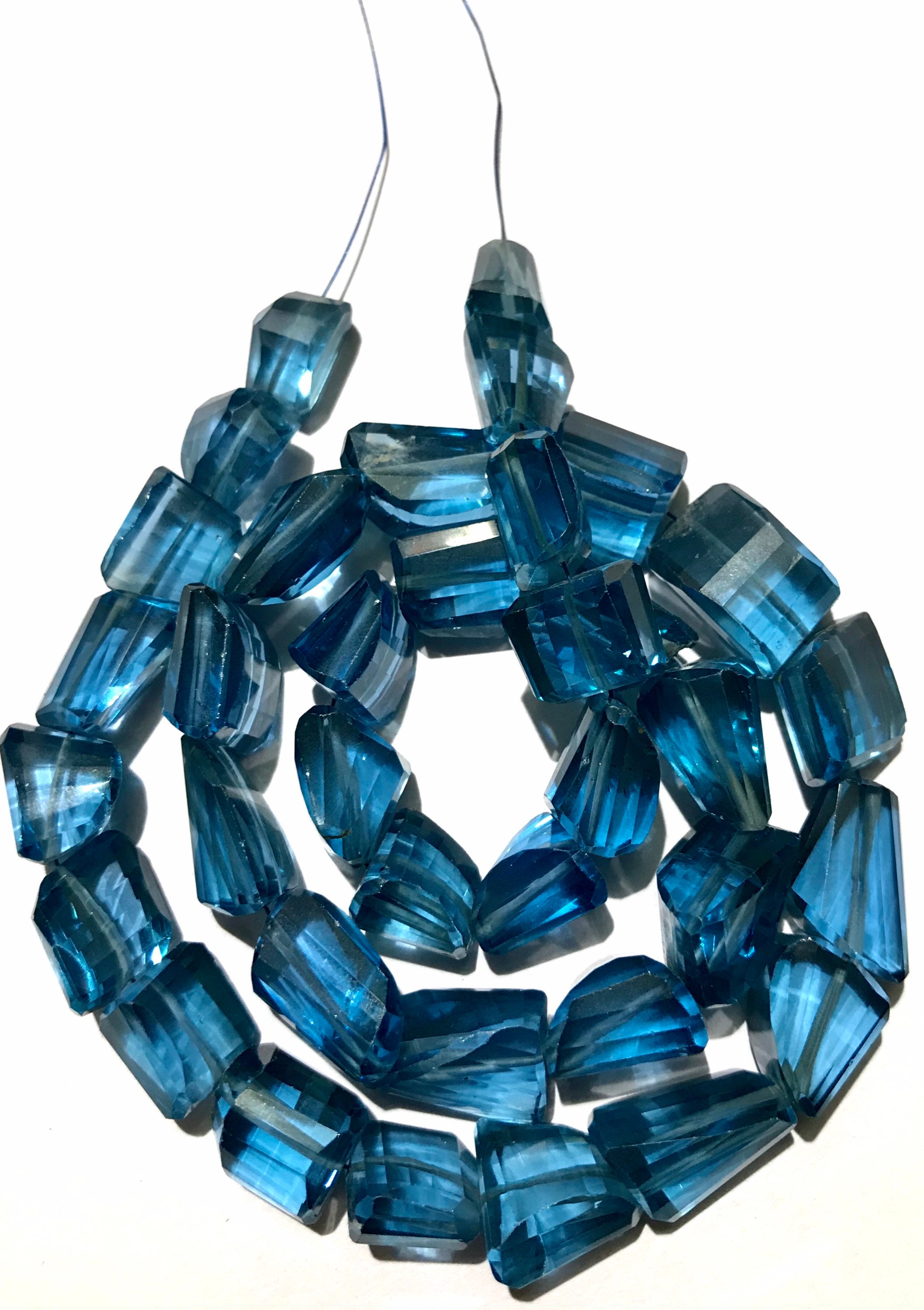 Astonishing Beauty~aaa+ London Color Topaz Faceted Nuggets Beads/laser Cut London Topaz Gemstone Beads Lustrous London Color Stone Bead 18”