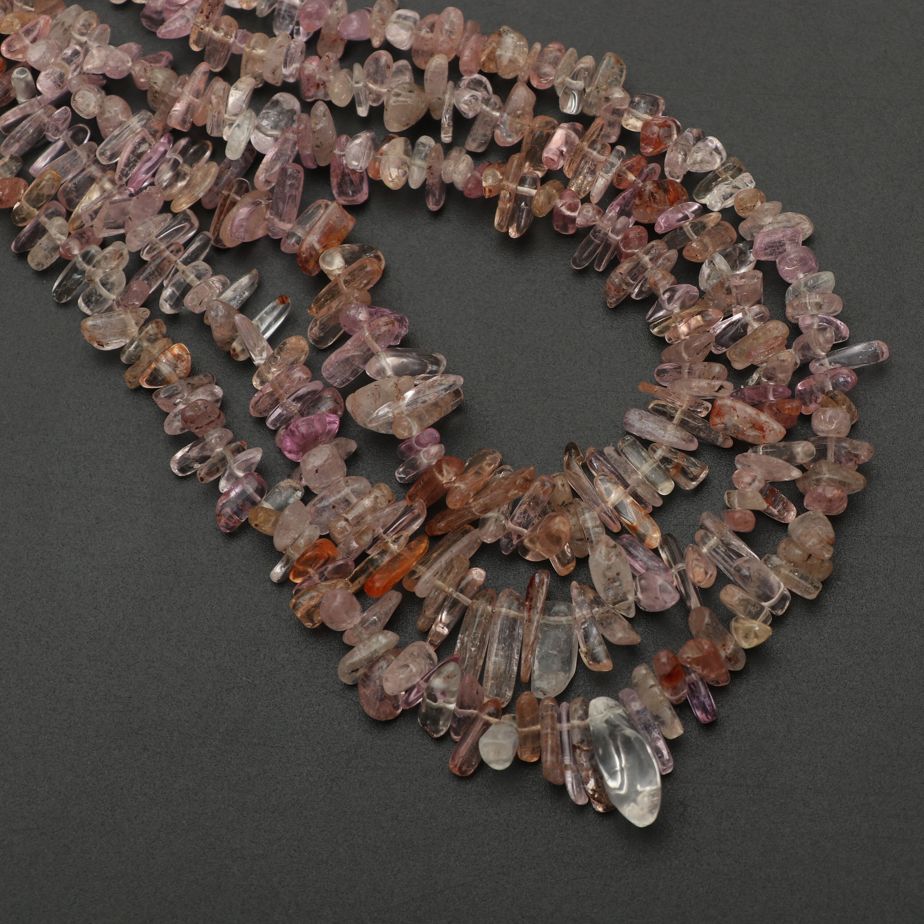 Imperial Topaz Smooth Chips Beads | 3x4.5mm To 3x12mm | Imperial Topaz Necklace Beads | 8 Inch/ 18 Inch Full Strand | Price Per Strand