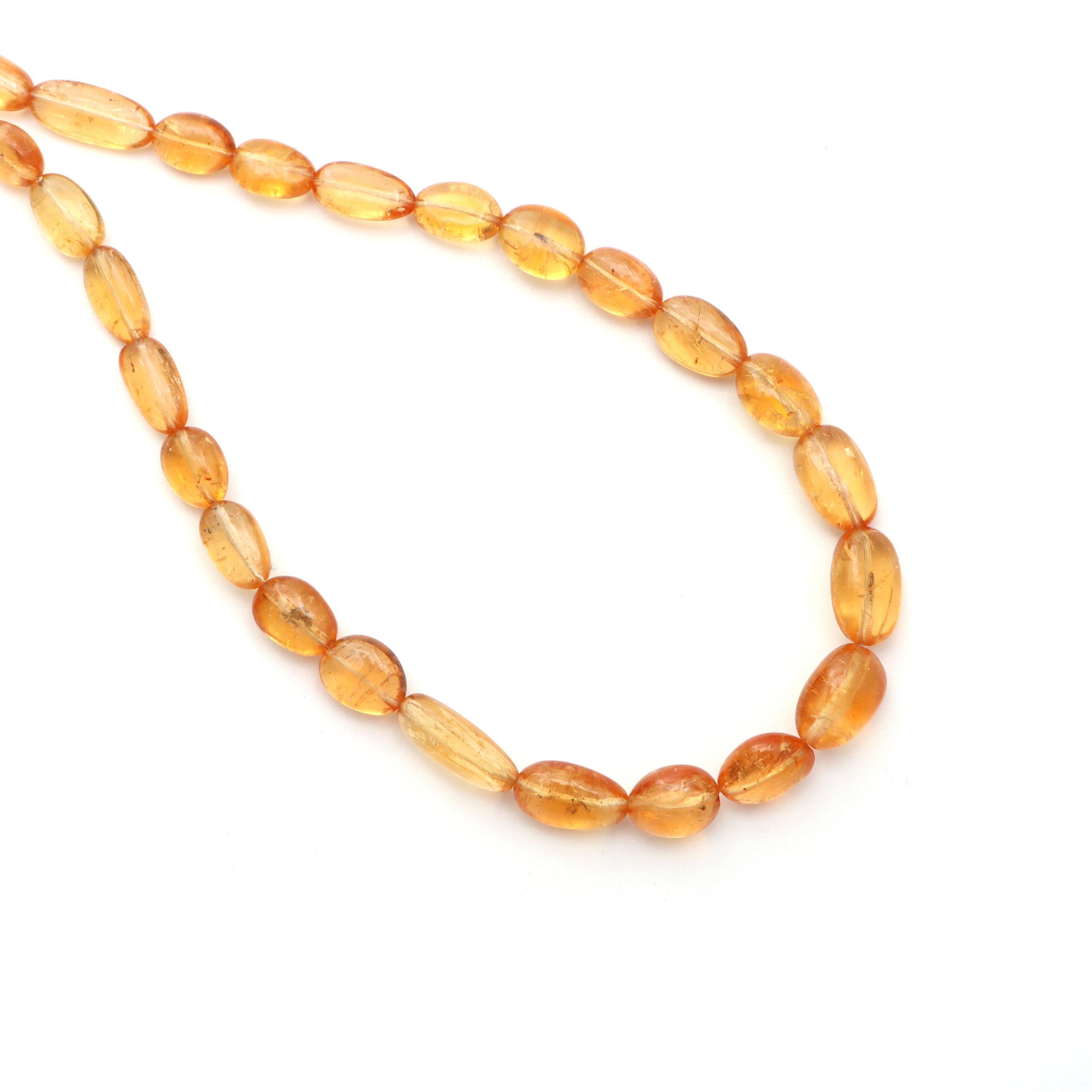 Imperial Topaz Smooth Tumble Beads , 5x7.5 Mm To 10x13.5 Mm, Topaz Jewelry Making Beads, Plain Topaz Beads, 19 Inch Strand, Price Per Strand