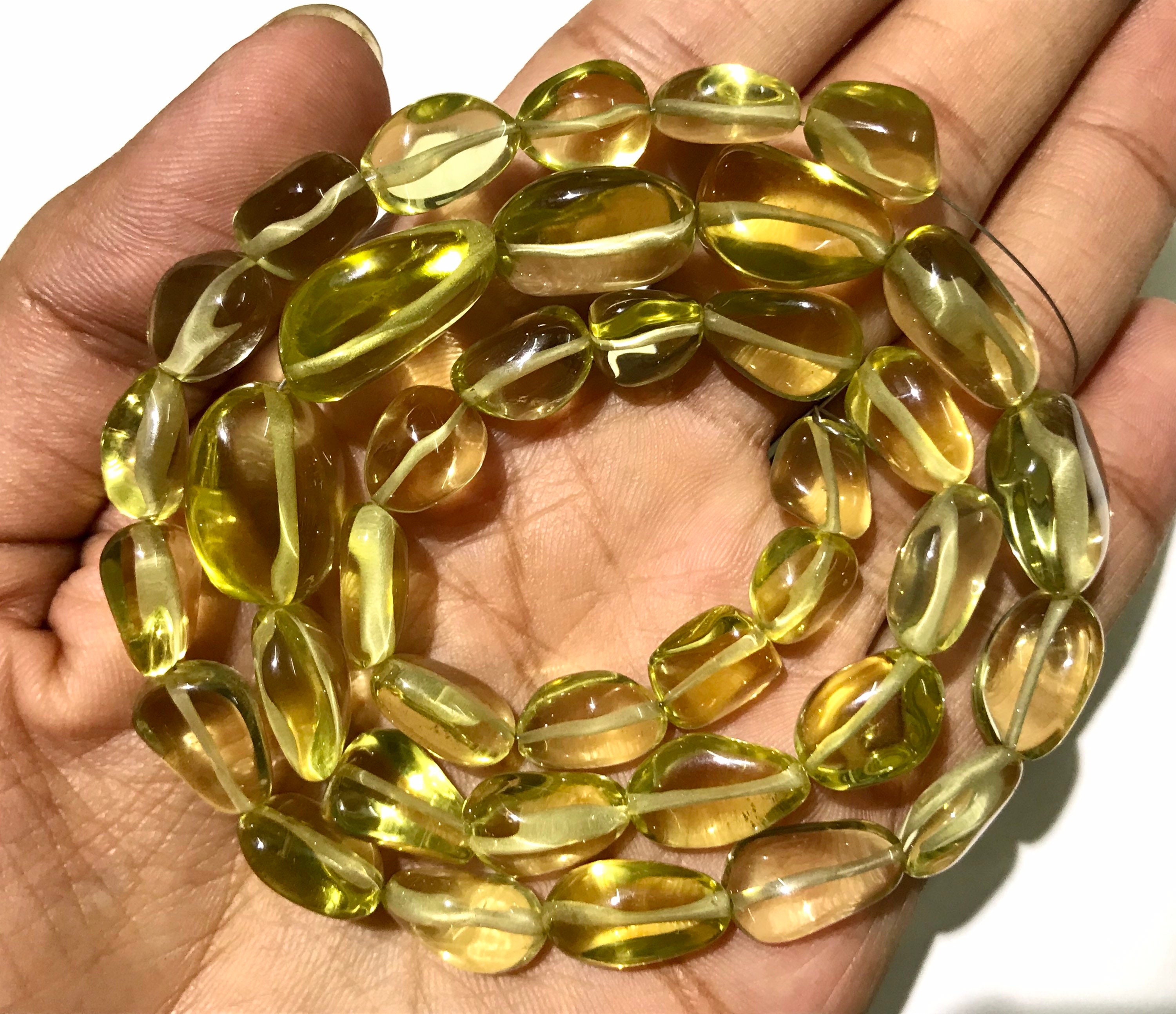 Lustrous Lemon Topaz Smooth Nuggets 9*12-9*15mm /18” Lemon Topaz Gemstone Nuggets Beads.18” Strand Wholesale Price Amazing Quality.