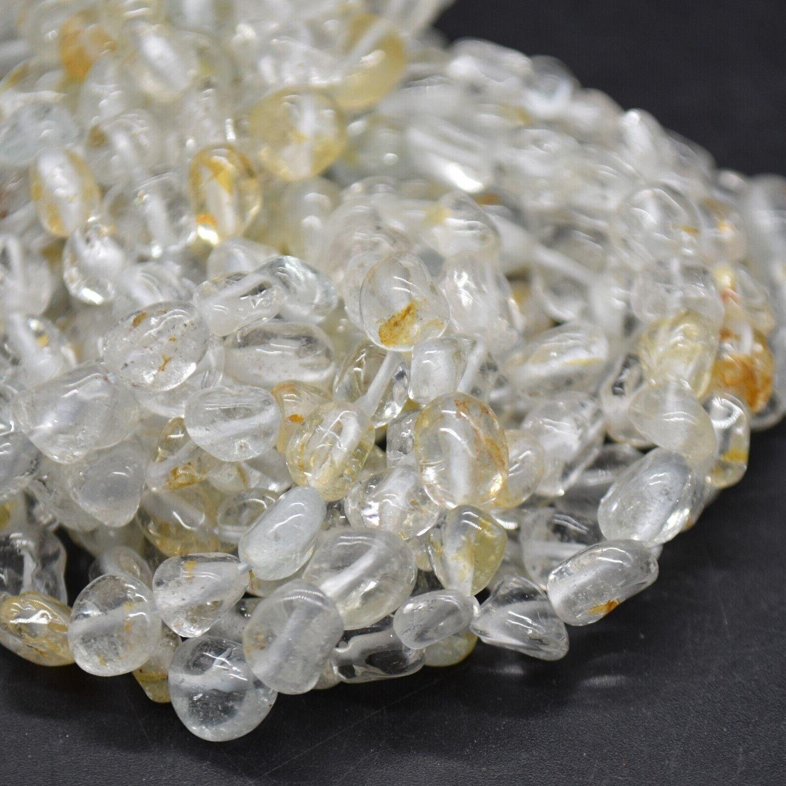 Mixed Topaz Gemstone Tumblestone Nugget Pebble Beads - 5mm - 8mm - 15" Strand