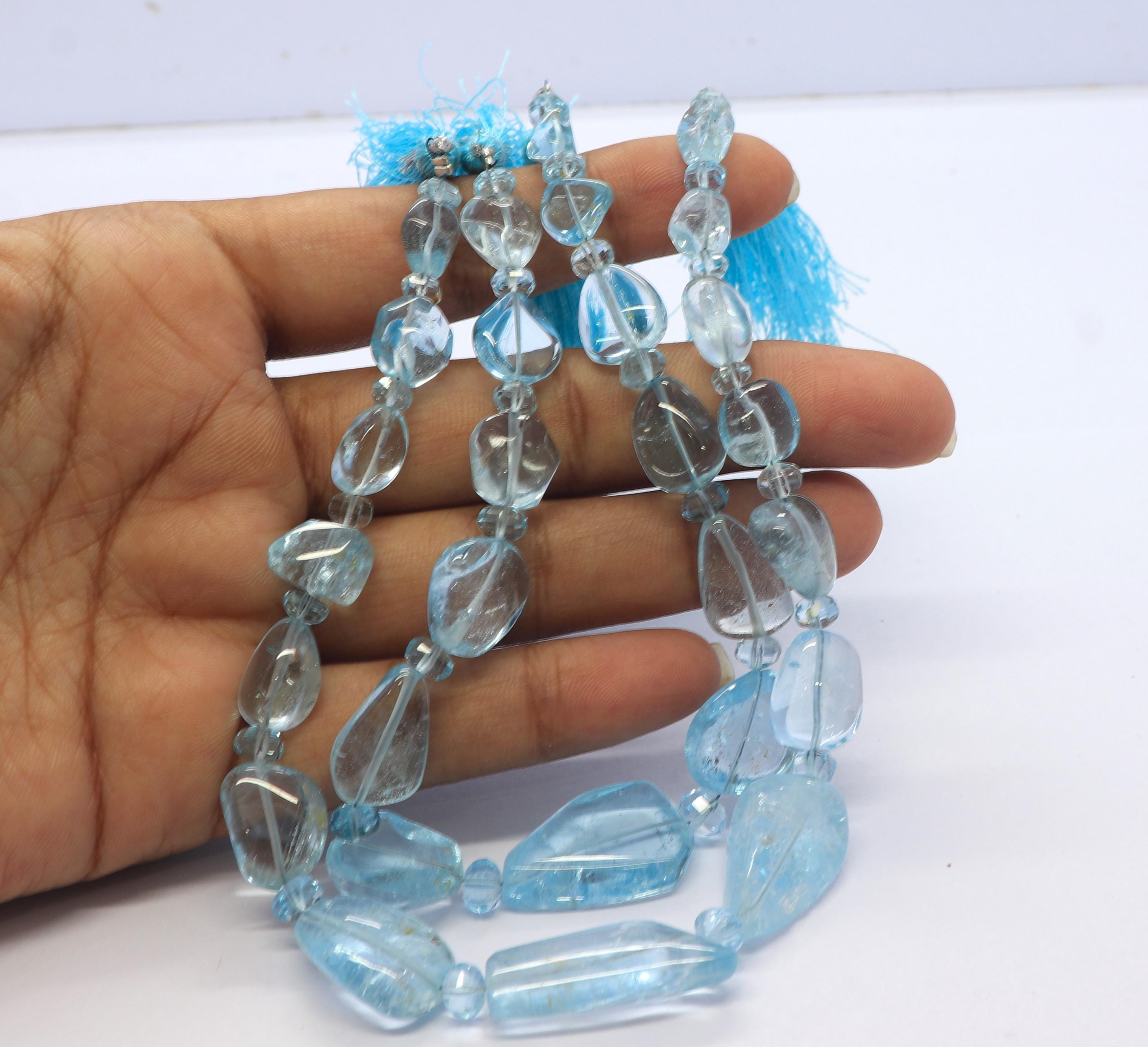 Natural Sky Blue Topaz Nuggets Beads, 6-14 Mm Light Blue Topaz Tumble, Sky Blue Topaz Smooth Bead 9" Sky Topaz Plain Tumble Beads Natural Sky Blue Topaz Nuggets Beads, 6-14 Mm Light Blue Topaz Tumble, Sky Blue Topaz Smooth Bead 9" Sky Topaz Plain Tumble Beads