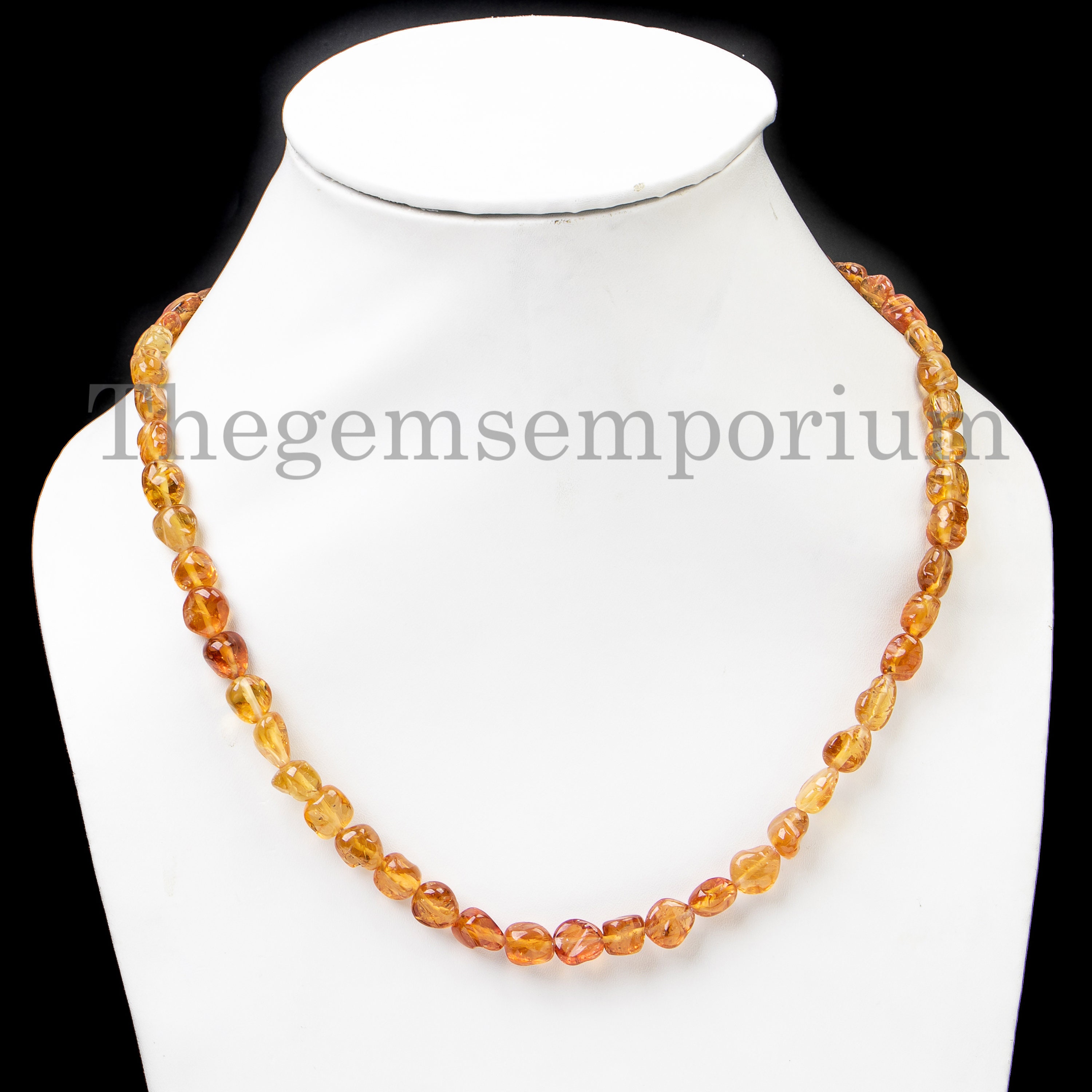 Rare Imperial Topaz Nugget Necklace, Plain Tumble Stone, Bridesmaid Jewelry