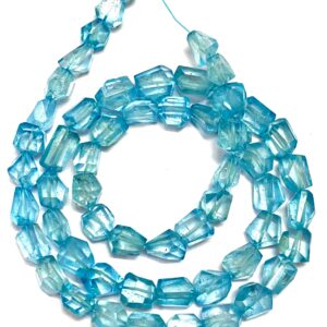 Sky Blue Topaz Laser Cut Nugget Beads Natural 6mm-7mm Blue Topaz Faceted Nugget Shape Beads 18” Swiss Blue Topaz Gemstone Beads Swiss Topaz Sky Blue Topaz Laser Cut Nugget Beads Natural 6mm-7mm Blue Topaz Faceted Nugget Shape Beads 18” Swiss Blue Topaz Gemstone Beads Swiss Topaz