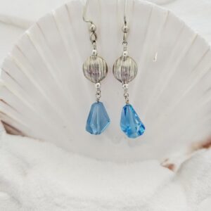 Sterling Silver Coin Beads And Swiss Blue Topaz Nuggets Sterling Silver Coin Beads And Swiss Blue Topaz Nuggets