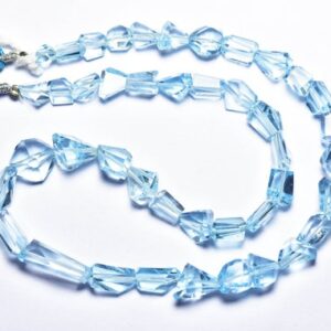 Super Quality Natural Blue Topaz Nugget Beads - 117 Carats - 14 inches - Most Beauty Faceted Blue Topaz Nuggets - Size is 6x7- 6x11mm #2338 Super Quality Natural Blue Topaz Nugget Beads - 117 Carats - 14 inches - Most Beauty Faceted Blue Topaz Nuggets - Size is 6x7- 6x11mm #2338