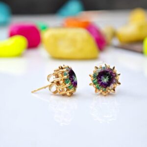 Bio Color Mystic Topaz Earrings For Women 925 Silver Mystic Topaz Long Wedding Earrings Multi Gemstone Statement Earrings Anniversary Gift Bio Color Mystic Topaz Earrings For Women 925 Silver Mystic Topaz Long Wedding Earrings Multi Gemstone Statement Earrings Anniversary Gift