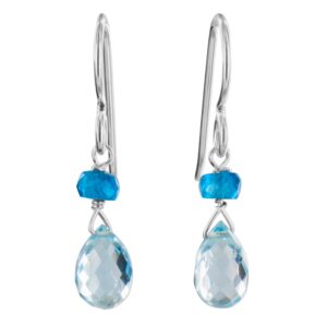 Blue Topaz Drop Earrings, Dainty Earrings, Baby Blue Silver Briolette Jewelry, December Birthstones, Gemstone Earrings, Birthday Gifts Blue Topaz Drop Earrings, Dainty Earrings, Baby Blue Silver Briolette Jewelry, December Birthstones, Gemstone Earrings, Birthday Gifts