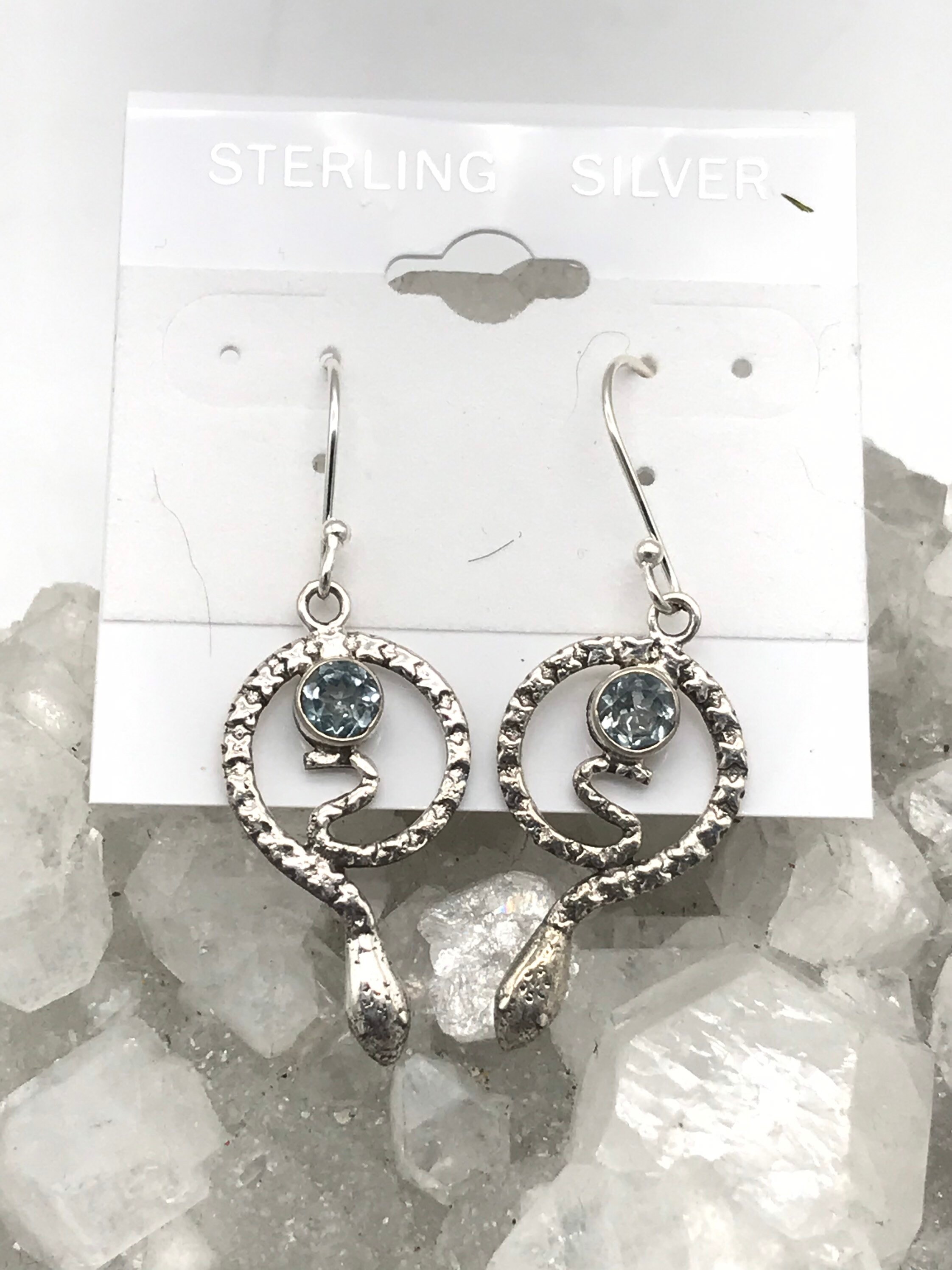 Blue Topaz Snake Earrings