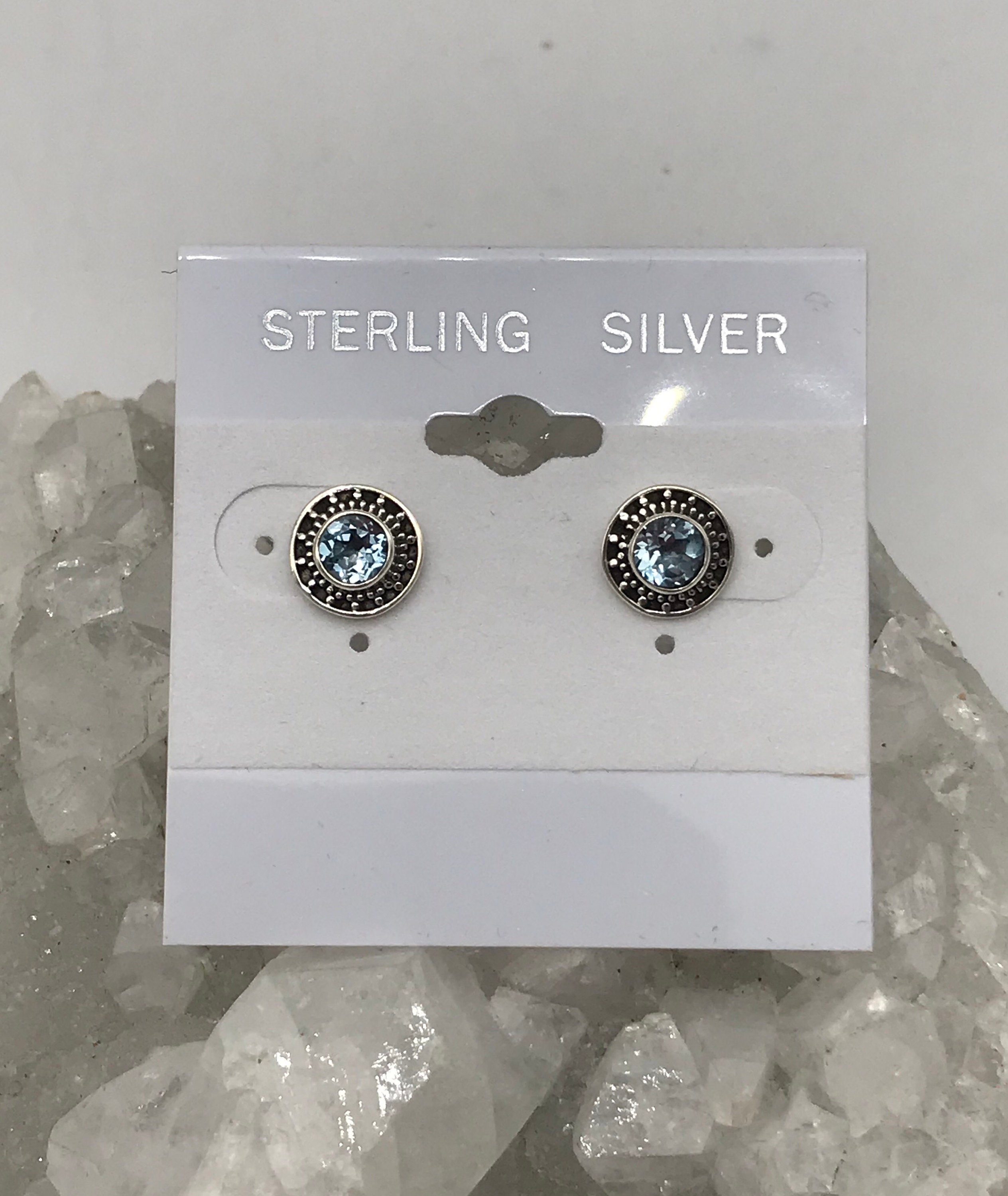 Blue Topaz Stud Earrings