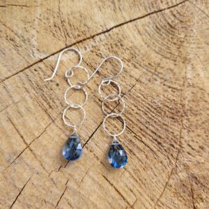 London blue topaz earrings. Gold or silver available. London blue topaz earrings. Gold or silver available.