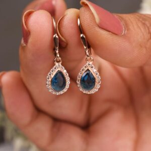 London Blue Topaz Earrings, Pear Cut, Sterling Silver Lever Back London Blue Topaz Earrings, Pear Cut, Sterling Silver Lever Back