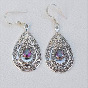 Mystic Topaz Earrings, Designer Rainbow Topaz Earring, 925 Sterling Silver Handmade Earrings, Teardrop Topaz Earrings, Gift For Birthday Mystic Topaz Earrings, Designer Rainbow Topaz Earring, 925 Sterling Silver Handmade Earrings, Teardrop Topaz Earrings, Gift For Birthday