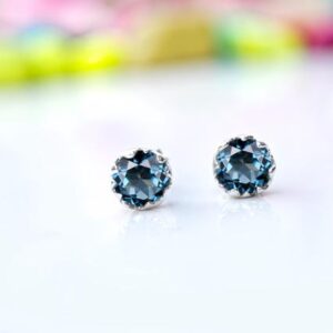 Natural London Blue Topaz Dangle Drop For Women 925 Sterling Silver Blue Gemstone Earrings Cushion Cut Blue Topaz Statement Earrings For Her Natural London Blue Topaz Dangle Drop For Women 925 Sterling Silver Blue Gemstone Earrings Cushion Cut Blue Topaz Statement Earrings For Her
