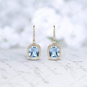 Natural Sky Blue Topaz Earrings For Her 925 Silver Blue Topaz Wedding Earrings Cushion Cut Sky Blue Topaz Dangle Drop Earring Gift For Women Natural Sky Blue Topaz Earrings For Her 925 Silver Blue Topaz Wedding Earrings Cushion Cut Sky Blue Topaz Dangle Drop Earring Gift For Women