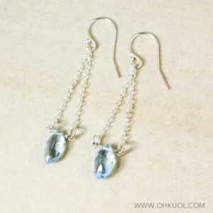 Silver Marquise Sky Blue Topaz Dangle Earrings, December Birthdays Silver Marquise Sky Blue Topaz Dangle Earrings, December Birthdays