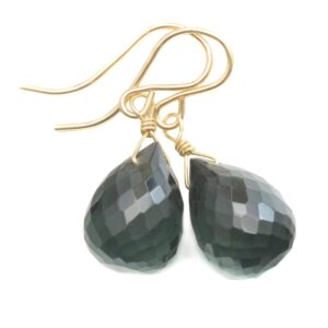Smokey London Blue Gray Earrings Faceted Rounded Briolette teardrop Sim Smoky topaz terling Silver or 14k Solid Gold or Filled Simple Drops Smokey London Blue Gray Earrings Faceted Rounded Briolette teardrop Sim Smoky topaz terling Silver or 14k Solid Gold or Filled Simple Drops