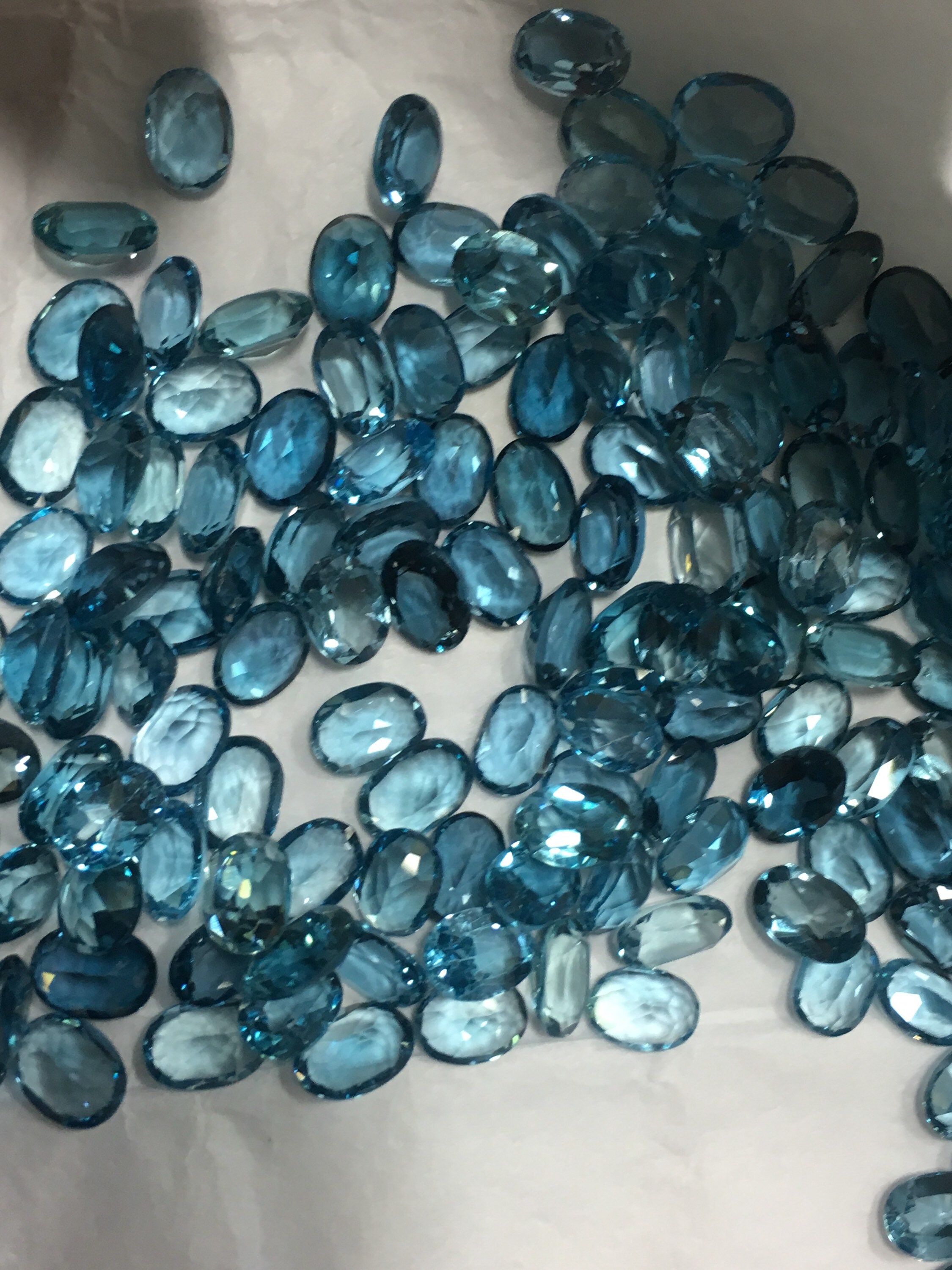 10 Pieces- Finest Quality- Natural London Topaz Faceted Undrilled Cabochons Stone, Topaz Gemstone Beads For Sale, Jewelry Making Cabochons