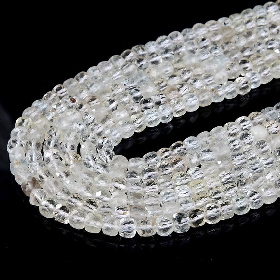 4mm Natural Topaz Gemstone Grade Aaa Micro Faceted Square Cube Loose Beads Bulk Lot 1,2,6,12 And 50 (p20)