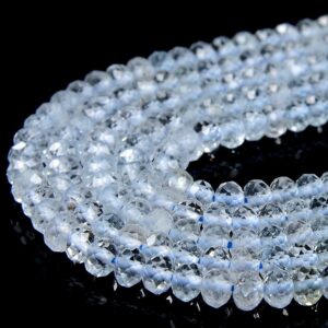 4X3MM Natural Topaz Gemstone Grade AAA Micro Faceted Rondelle Loose Beads (P68)