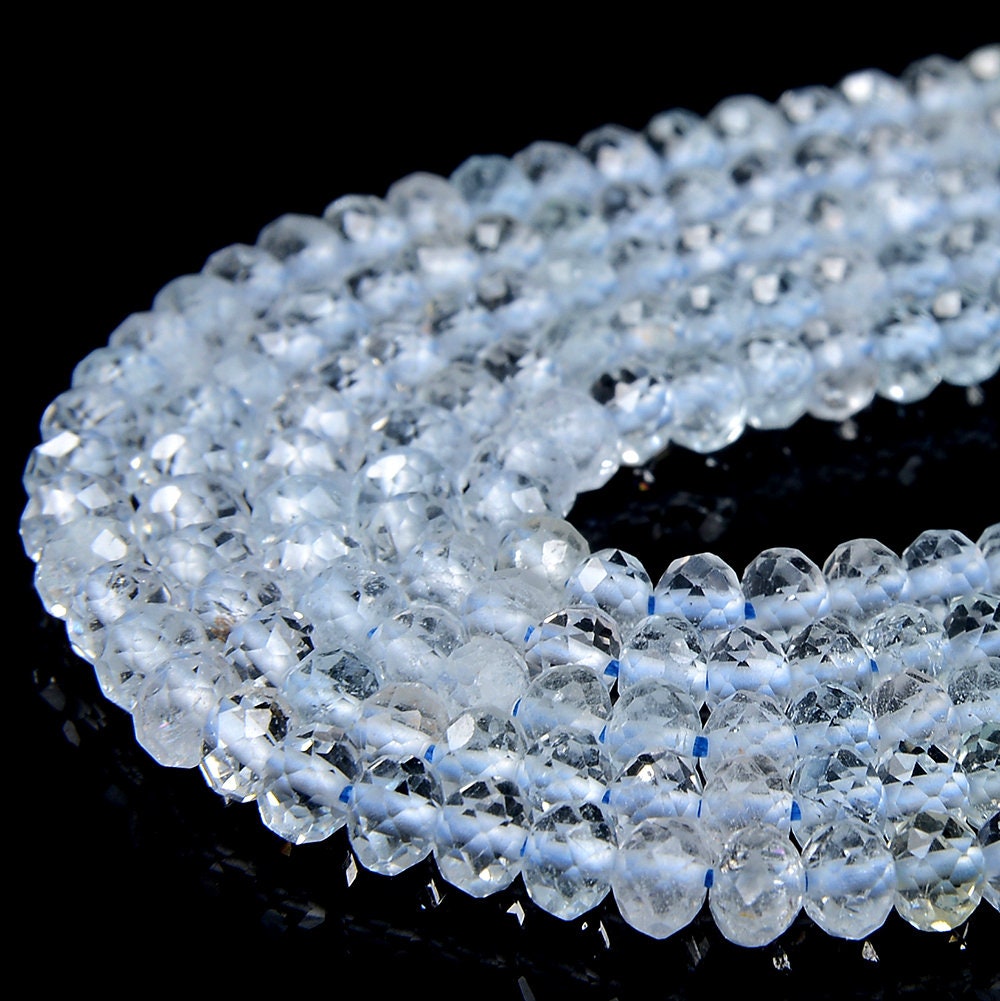 4x3mm Natural Topaz Gemstone Grade Aaa Micro Faceted Rondelle Loose Beads (p68) 4x3mm Natural Topaz Gemstone Grade Aaa Micro Faceted Rondelle Loose Beads (p68)