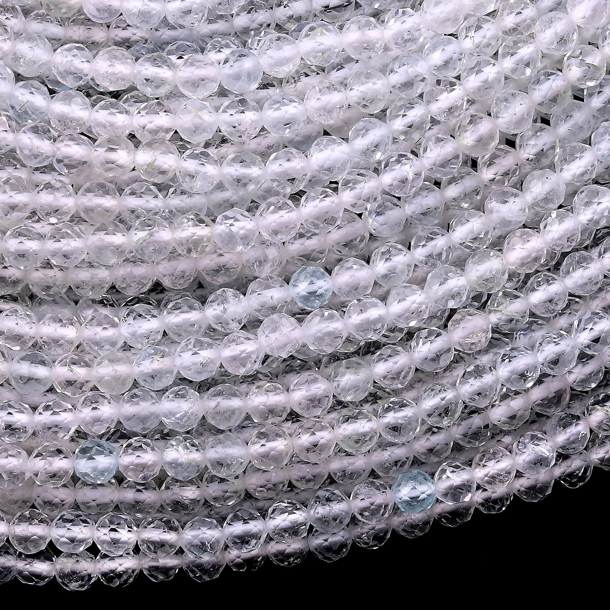 Aaa Faceted Natural White Topaz 3mm 4mm 5mm 6mm Round Beads Micro Diamond Cut Gemstone Real Genuine Blue Topaz Gemstone 15.5" Strand Aaa Faceted Natural White Topaz 3mm 4mm 5mm 6mm Round Beads Micro Diamond Cut Gemstone Real Genuine Blue Topaz Gemstone 15.5" Strand