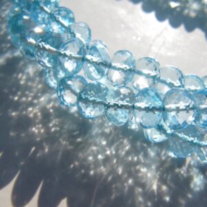 Blue Topaz Rondelles • 4.75-6.50mm • Aaa+ Micro Faceted • Vivid Sky Blue • Genuine Natural Gemstone • December Birthstone